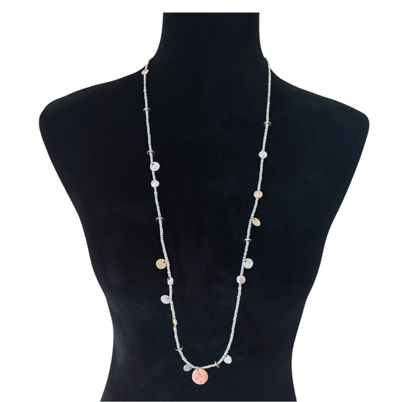 NEW NWT J. Jill Gold Disc Silver Bead Stretchy Necklace Bracelet $39 Retail - Picture 4 of 6